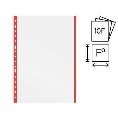 FUNDA MULTITALADRO P.P. Fº INDICADOR ROJO BOLSA DE 10 FUNDAS GRAFOPLÁS (05511151)