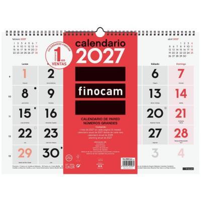 CALENDARIO PARED C/DOBLE ESPIRAL P/ESCRIBIR TAMAÑO L 120 GRS.FINOCAM 2027 (780070027)