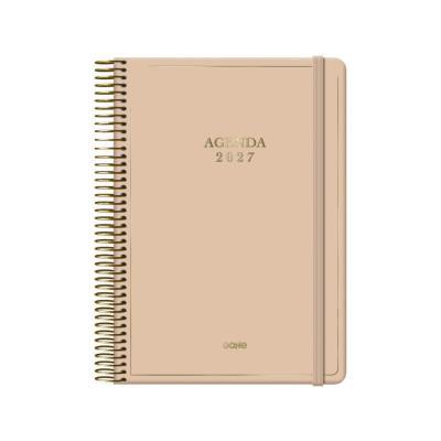 AGENDA ANUAL ESPIRAL T/D A5 D/P VELVET BEIGE 2027 DOHE (13199)