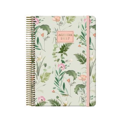 AGENDA ANUAL ESPIRAL T/D FORRADA D/P A5  VELVET FLORES OASIS 2027 DOHE (13658)