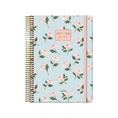 AGENDA ANUAL ESPIRAL T/D FORRADA D/P A5  VELVET FLORES JAZMIN 2027 DOHE (13659)