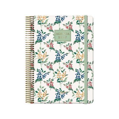 AGENDA ANUAL ESPIRAL T/D FORRADA D/P A5  VELVET FLORES MIMOSA 2027 DOHE (13661)