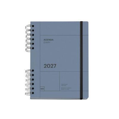 AGENDA MIQUELRIUS PLUS CON ESPIRAL 155X213 MM S/V 2027 12 MESES 100G COLOR GRIS APLI