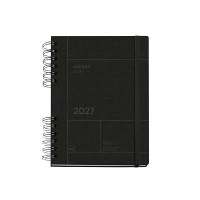 AGENDA MIQUELRIUS PLUS CON ESPIRAL 155X213 MM S/V 2027 12 MESES 100G COLOR NEGRO APLI