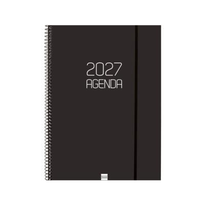 AGENDA ANUAL ESPIRAL S/VH CON GOMA A4 OPAQUE NEGRO FINOCAM 2027 (742786027)
