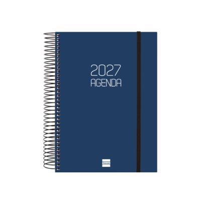 AGENDA ANUAL ESPIRAL D/P CON GOMA 155X212 MM. OPAQUE AZUL FINOCAM (742911027)