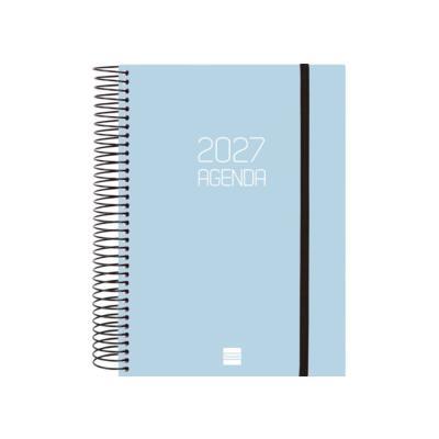 AGENDA ANUAL ESPIRAL D/P CON GOMA 155X212 MM. OPAQUE CELESTE FINOCAM(742911527)
