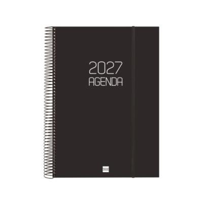 AGENDA ANUAL ESPIRAL D/P CON GOMA A4 OPAQUE NEGRO FINOCAM 2027 (742926027)