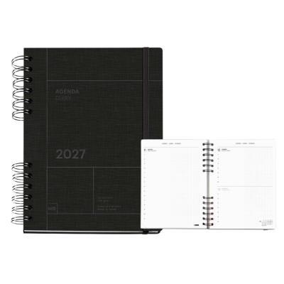 AGENDA MIQUELRIUS PLUS CON ESPIRAL 155X213 MM D/P 2027 12 MESES NEGRO C GOMA APLI (MR34641)