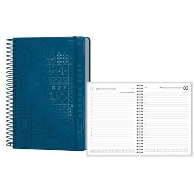 AGENDA ANUAL ESPIRAL A5 D/P T/D C/GOMA 60 GR SYROS AZUL 2027 LIDERPAPEL (175772)
