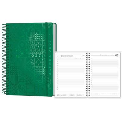 AGENDA ANUAL ESPIRAL A5 D/P T/D C/GOMA 60 GR SYROS VERDE 2027 LIDERPAPEL (175772)