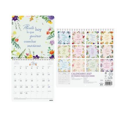 CALENDARIO DE PARED PARA ESCRIBIR C/ESPIRAL 30X30 CM FRASES MOTIVADORAS FINOCAM (792040427)