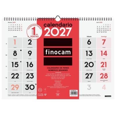 CALENDARIO PARED NUMEROS GRANDES P/ESCRIBIR TAMAÑO L FINOCAM 2027 (780010027)