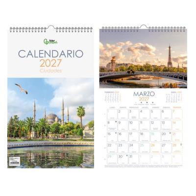 CALENDARIO PARED VERTICAL 25X40CM 157GR 2027 CIUDADES LIDERPAPEL (175766)