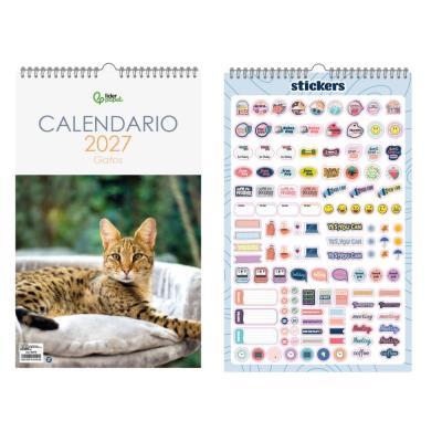 CALENDARIO PARED VERTICAL 25X40CM 157GR 2027 GATOS LIDERPAPEL (175768)