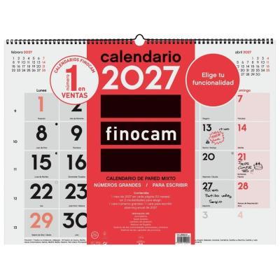 CALENDARIO PARED MIXTO C/DOBLE ESPIRAL P/ESCRIBIR TAMAÑO XL FINOCAM 2027 (780020027)