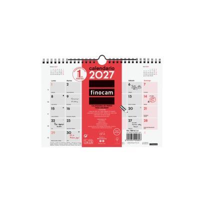 CALENDARIO PARED C/DOBLE ESPIRAL P/ESCRIBIR TAMAÑO S FINOCAM 2027 (780160027)