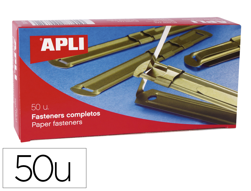 ENCUADERNADOR FASTENER DORADO APLI CAJA DE 50 UNIDADES
