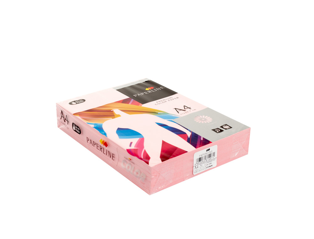 PAPEL COLOR FABRISA DIN A4 80G/M2 ROSA PAQUETE DE 500 HOJAS