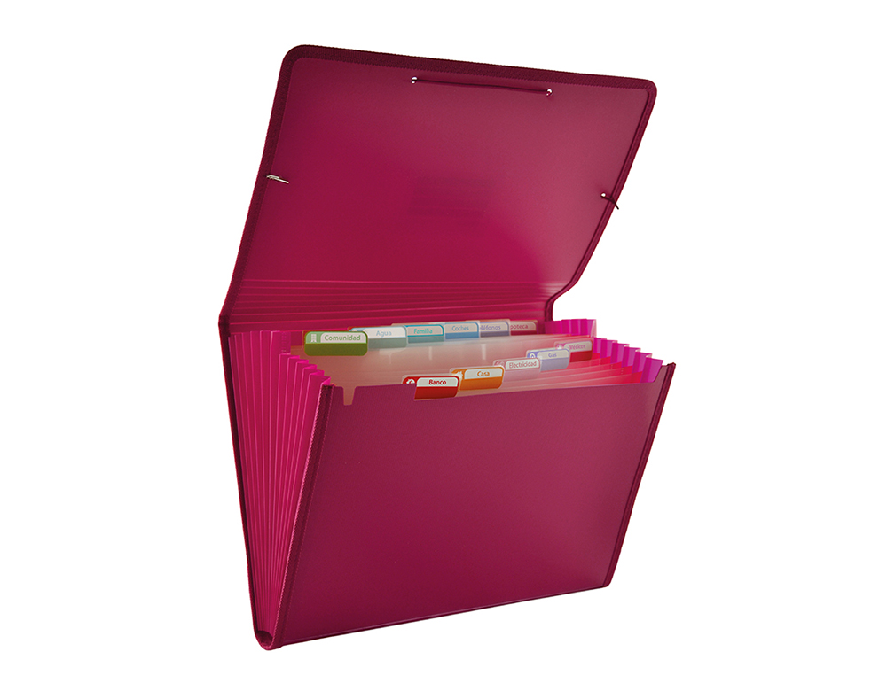 CARPETA CLASIFICADORA OFFICE BOX COLORLINE A4 POLIPROPILENO12 DEPARTAMENTOS BORDES DE TELA COLORES SURTIDOS
