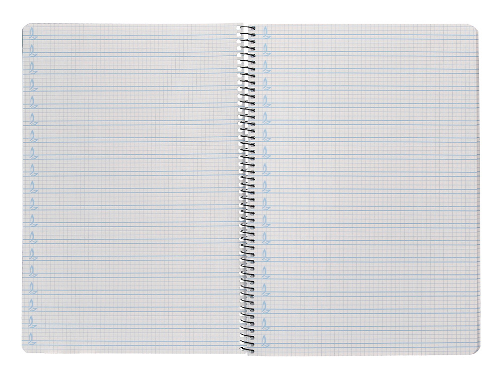 CUADERNO ESPIRAL LIDERPAPEL FOLIO PAUTAGUIA TAPA PLASTICO 80H 75GR CUADRO PAUTADO 4MM CON MARGEN COLOR AZUL