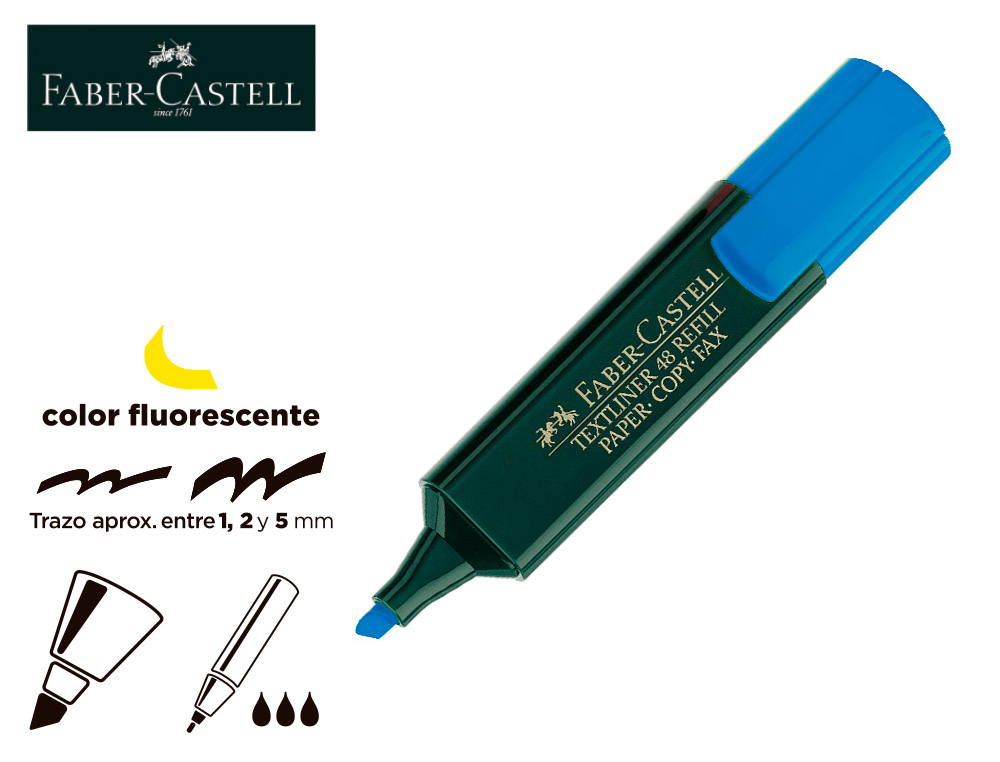 ROTULADOR FABER CASTELL FLUORESCENTE TEXTLINER 48 AZUL
