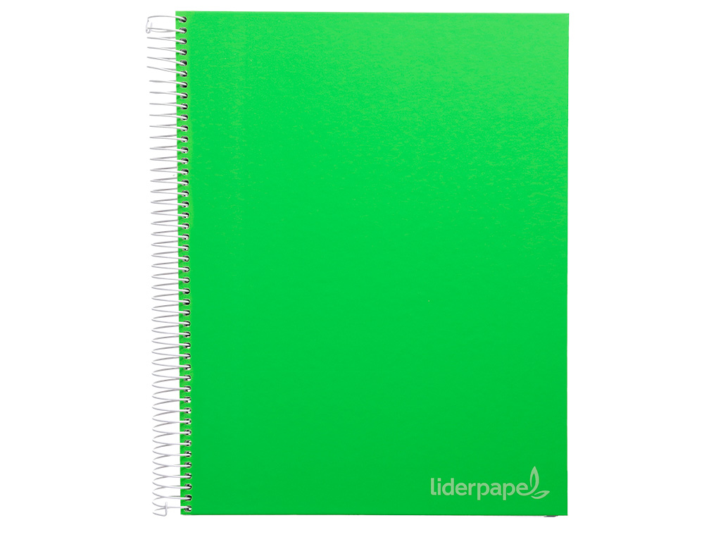 CUADERNO ESPIRAL LIDERPAPEL A4 MICRO JOLLY TAPA FORRADA 140H 75 GR CUADRO 5MM 5 BANDAS 4 TALADROS COLOR VERDE