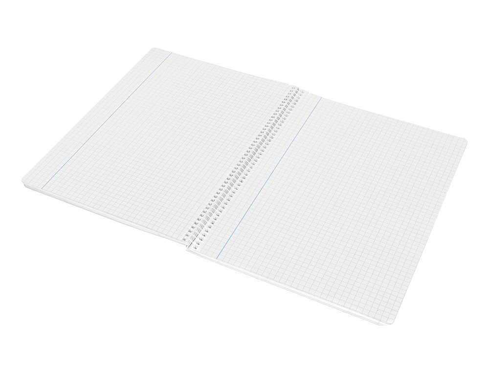 CUADERNO ESPIRAL LIDERPAPEL FOLIO WITTY TAPA DURA 80H 75GR CUADRO 4MM CON MARGEN COLOR CELESTE