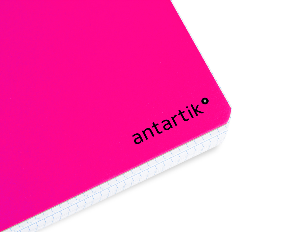CUADERNO ESPIRAL A4 ANTARTIK TAPA DURA 80H 90GR CUADRO 4MM CON MARGEN COLOR ROSA FLUOR