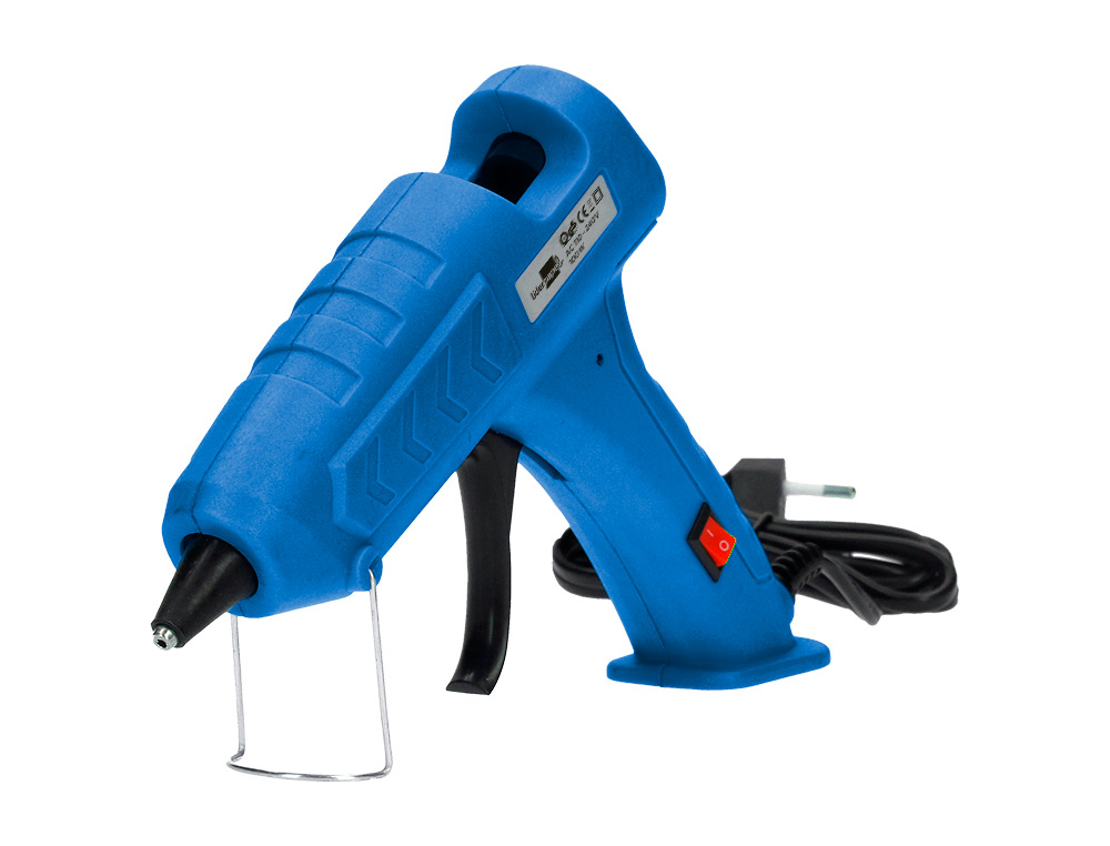 PISTOLA DE SILICONA CALIENTE LIDERPAPEL DE 100 W CON GATILLO DISPENSADOR Y 2 BARRAS DE REPUESTO DE 11 MM