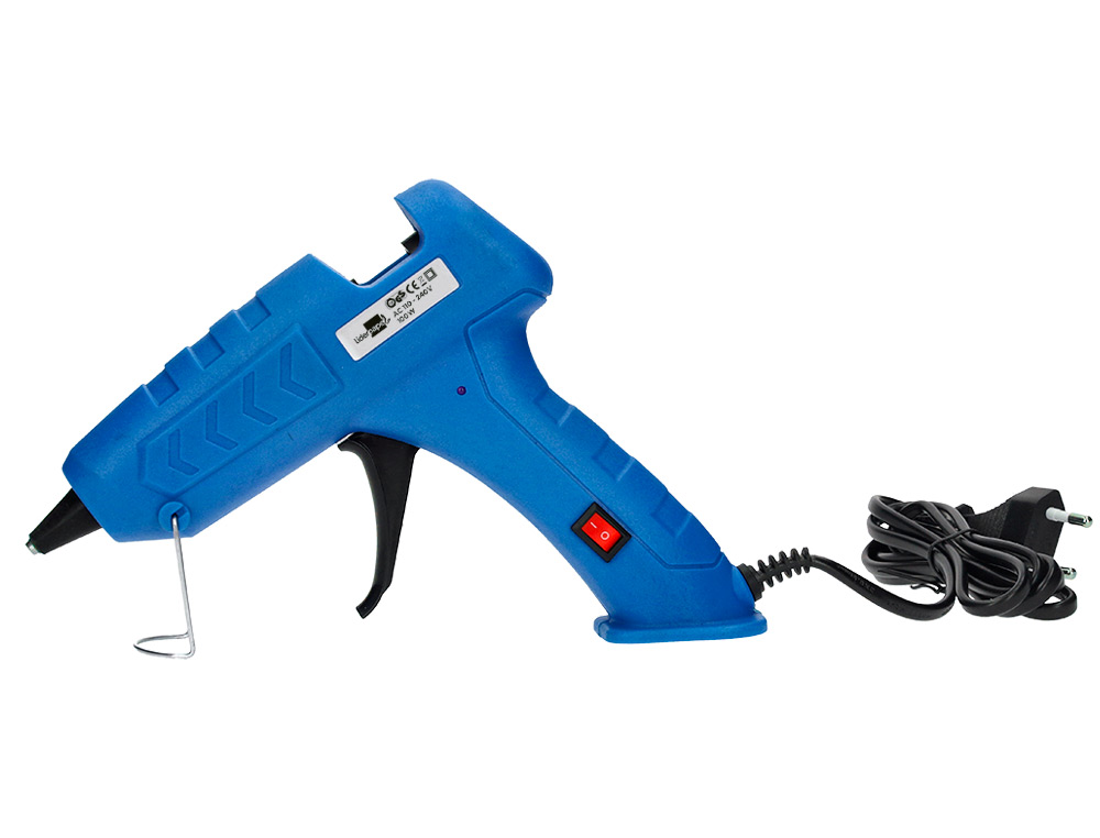 PISTOLA DE SILICONA CALIENTE LIDERPAPEL DE 100 W CON GATILLO DISPENSADOR Y 2 BARRAS DE REPUESTO DE 11 MM
