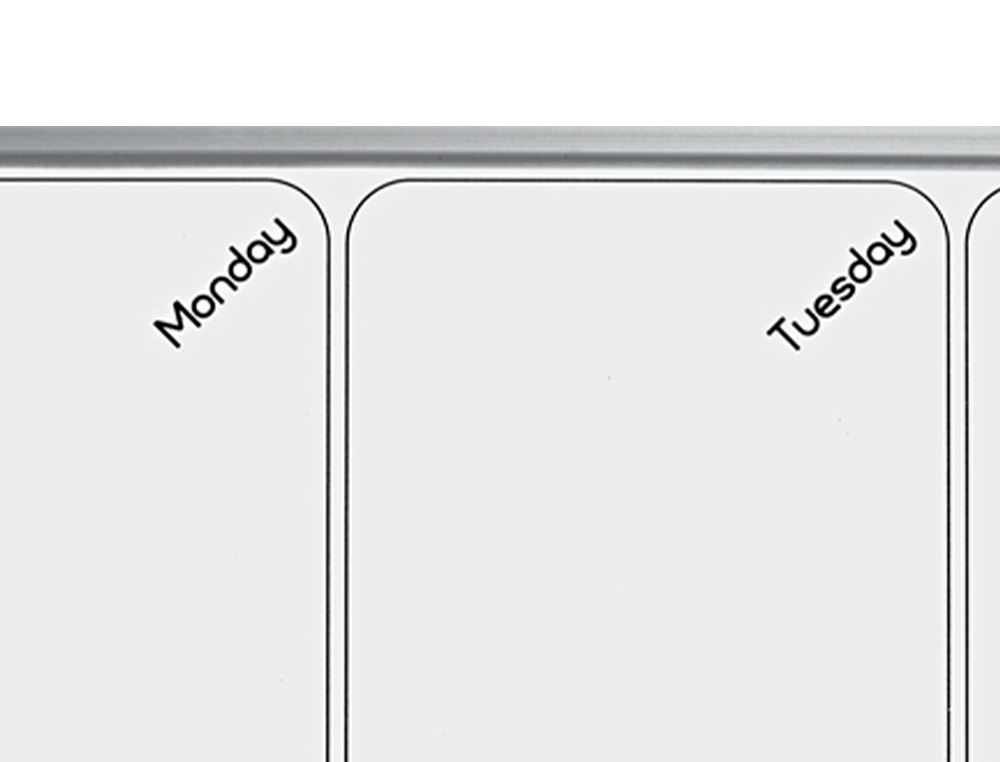 PLANIFICADOR SEMANAL NOBO MAGNETICO + TABLERO CORCHO HORIZONTAL CON MARCO DE ALUMINIO 585X190 MM