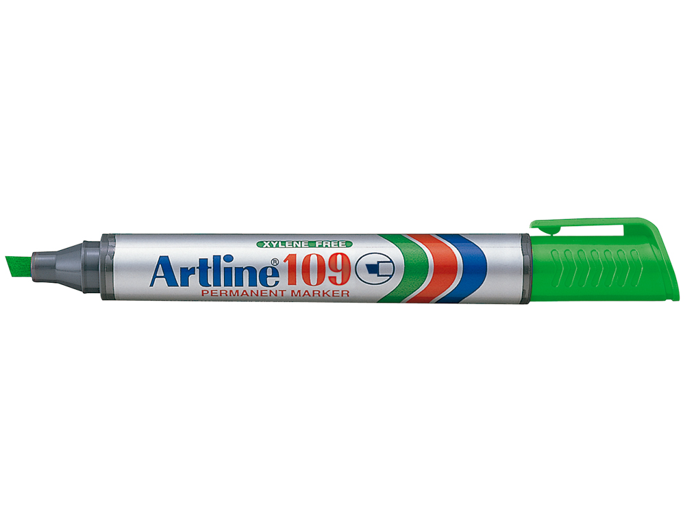 ROTULADOR ARTLINE MARCADOR PERMANENTE 109 VERDE PUNTA BISELADA