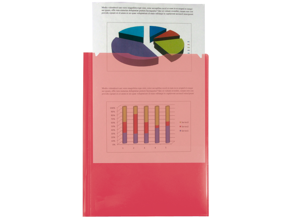 CARPETA LIDERPAPEL DOSSIER DOS BOLSAS CANGURO 45680 POLIPROPILENO DIN A4 ROJA
