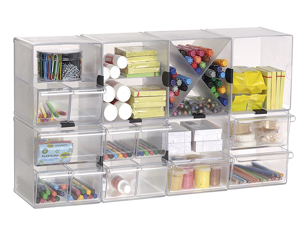 ARCHICUBO ARCHIVO 2000 2 CAJONES ORGANIZADOR MODULAR PLASTICO 190X150X150 MM INCLUYE 2 CLIPS DE SUJECION