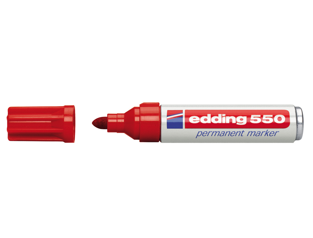 ROTULADOR EDDING PUNTA FIBRA PERMANENTE 550 ROJO N.2 PUNTA REDONDA RECARGABLE