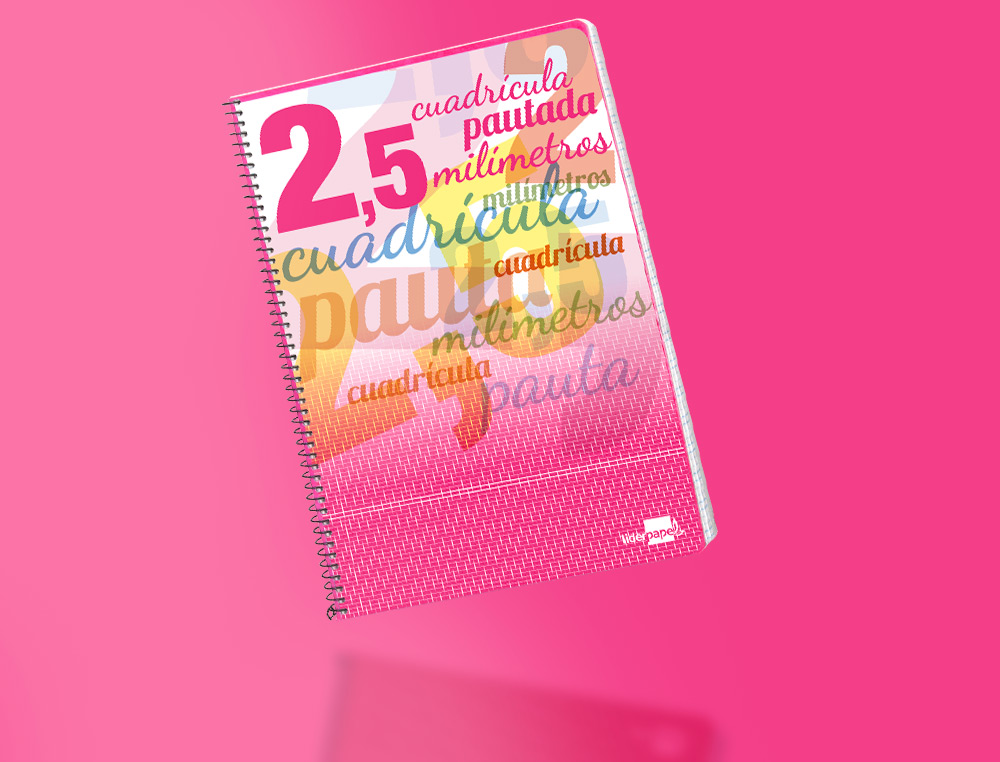 CUADERNO ESPIRAL LIDERPAPEL FOLIO PAUTAGUIA TAPA BLANDA 80H 75GR CUADRO PAUTADO 2,5MM CON MARGEN COLORES SURTIDOS