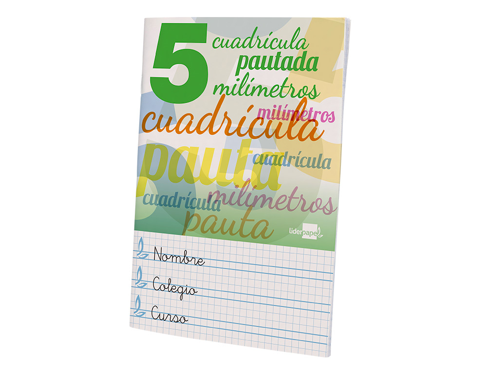 LIBRETA LIDERPAPEL PAUTAGUIA TAPA CARTONCILLO 32 HOJAS DIN A5 70 G CUADRICULADO PAUTADO 5 MM
