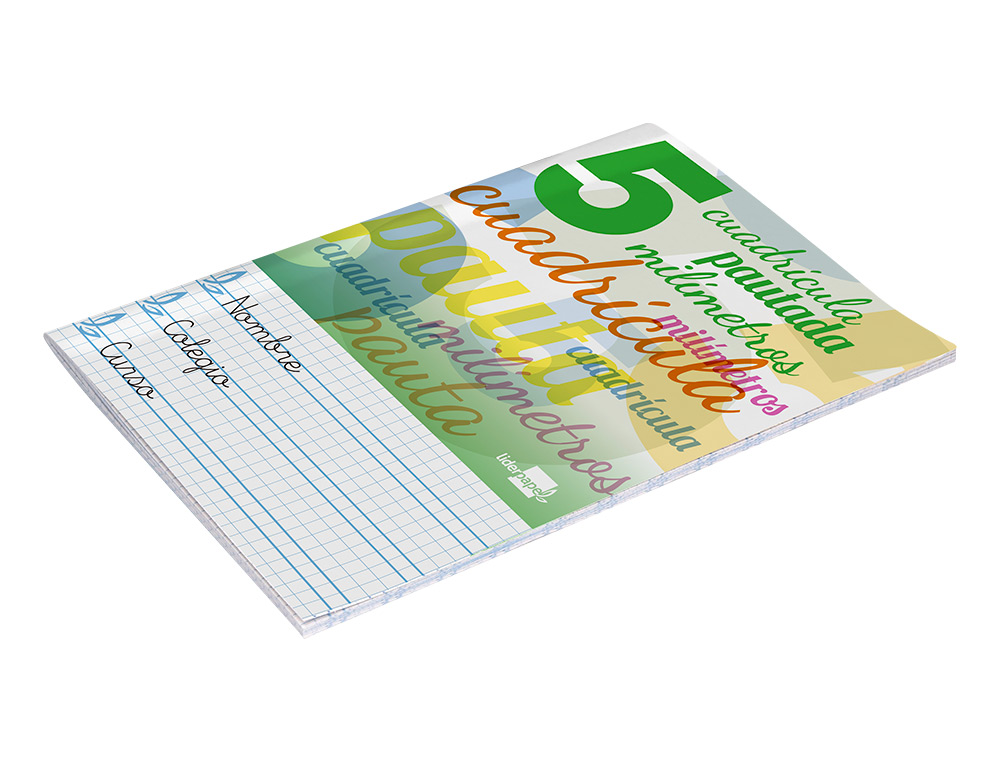 LIBRETA LIDERPAPEL PAUTAGUIA TAPA CARTONCILLO 32 HOJAS DIN A5 70 G CUADRICULADO PAUTADO 5 MM