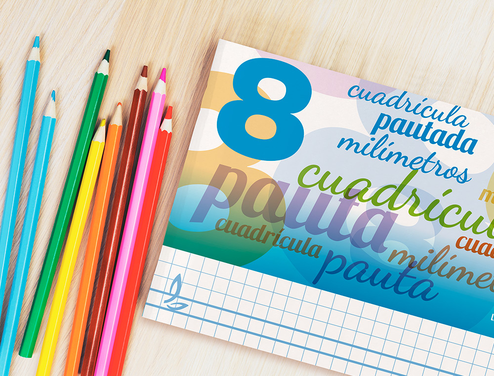 LIBRETA LIDERPAPEL PAUTAGUIA TAPA CARTONCILLO 32 HOJAS DIN A5 CUADRICULADO PAUTADO 8MM APAISADA 70 GR