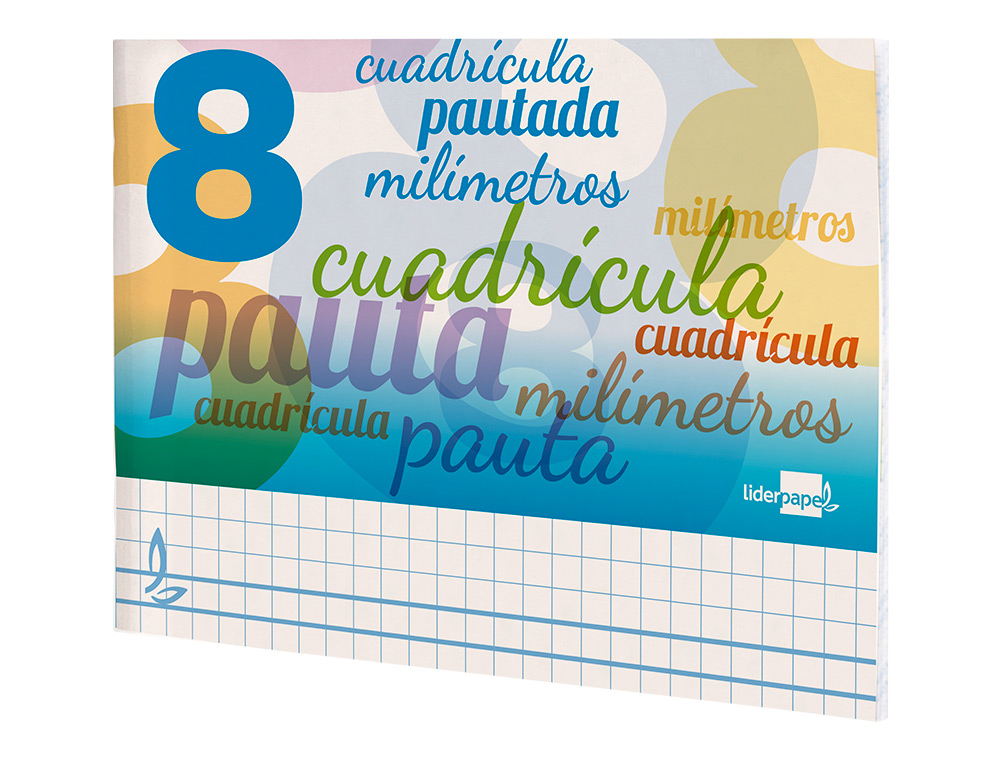LIBRETA LIDERPAPEL PAUTAGUIA TAPA CARTONCILLO 32 HOJAS DIN A5 CUADRICULADO PAUTADO 8MM APAISADA 70 GR