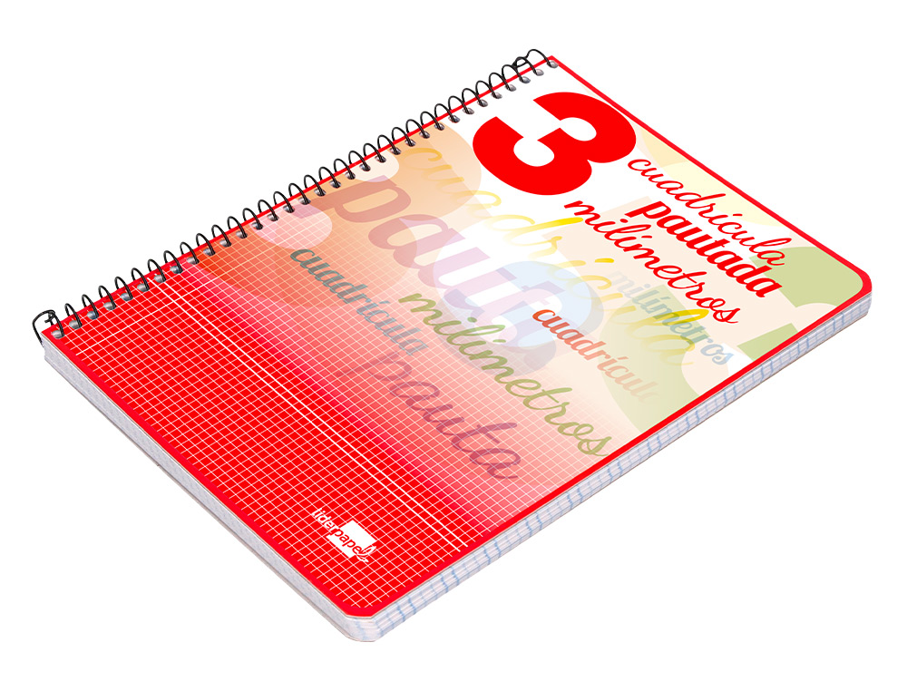 CUADERNO ESPIRAL LIDERPAPEL CUARTO PAUTAGUIA TAPA DURA 80H 75GR CUADRO PAUTADO 3MM CON MARGEN