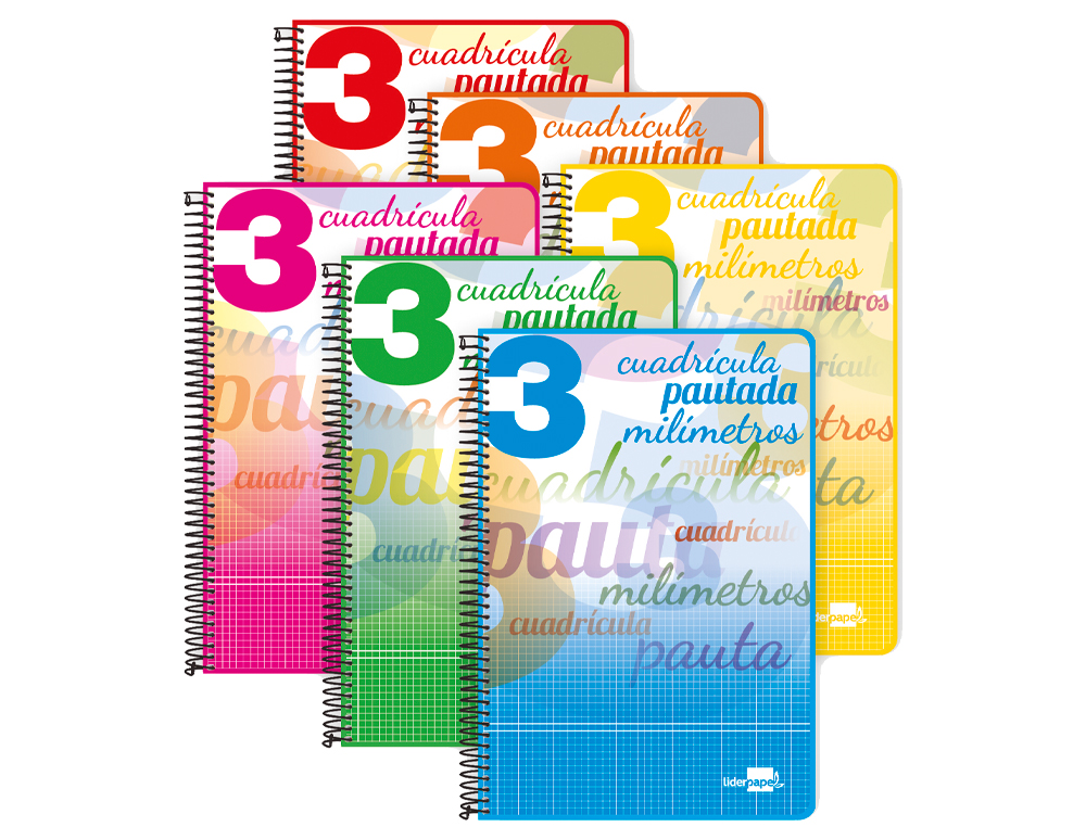 CUADERNO ESPIRAL LIDERPAPEL CUARTO PAUTAGUIA TAPA DURA 80H 75GR CUADRO PAUTADO 3MM CON MARGEN