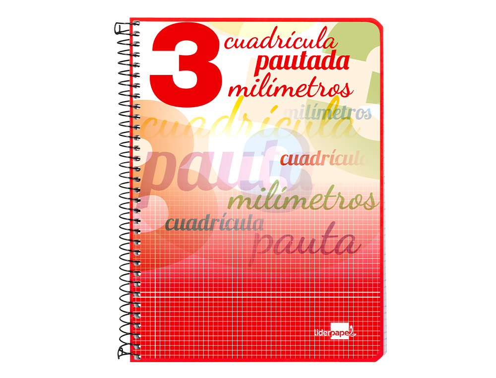 CUADERNO ESPIRAL LIDERPAPEL CUARTO PAUTAGUIA TAPA DURA 80H 75GR CUADRO PAUTADO 3MM CON MARGEN