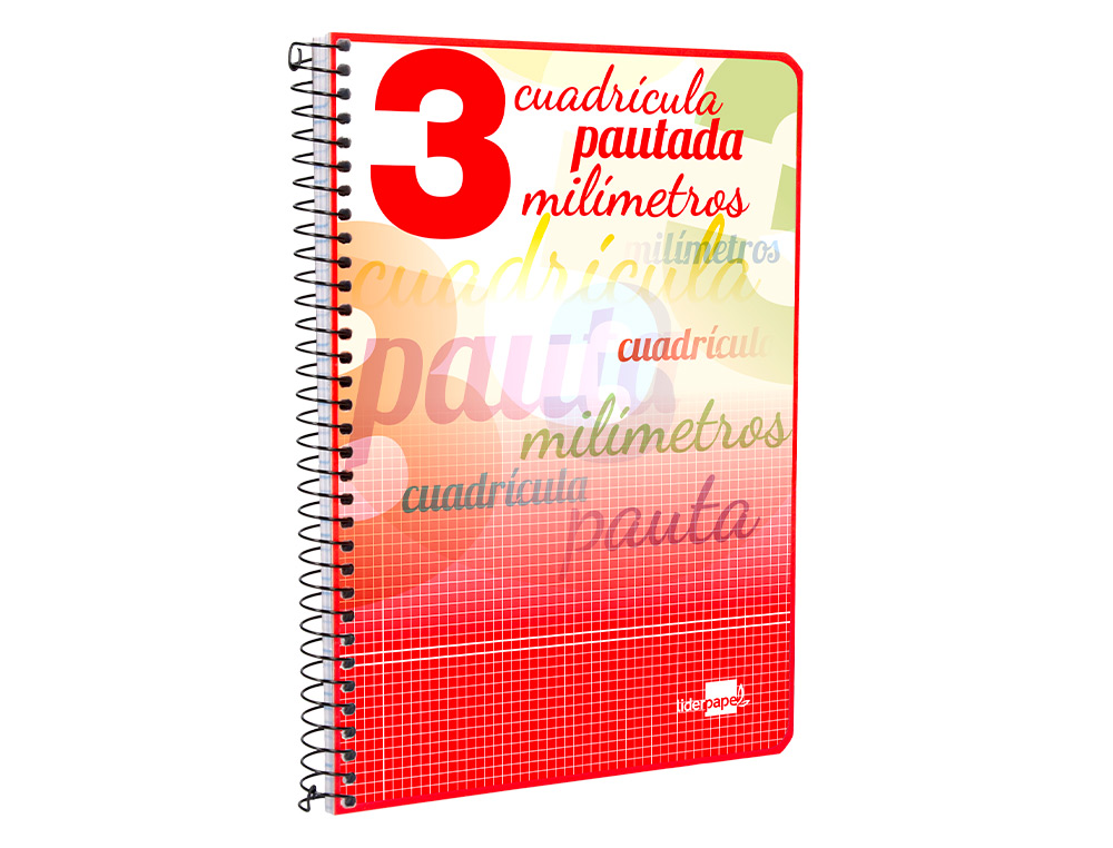 CUADERNO ESPIRAL LIDERPAPEL CUARTO PAUTAGUIA TAPA DURA 80H 75GR CUADRO PAUTADO 3MM CON MARGEN