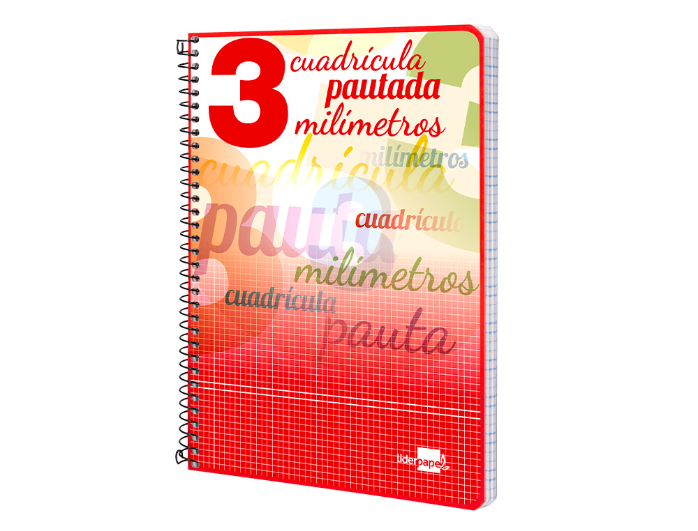CUADERNO ESPIRAL LIDERPAPEL CUARTO PAUTAGUIA TAPA DURA 80H 75GR CUADRO PAUTADO 3MM CON MARGEN