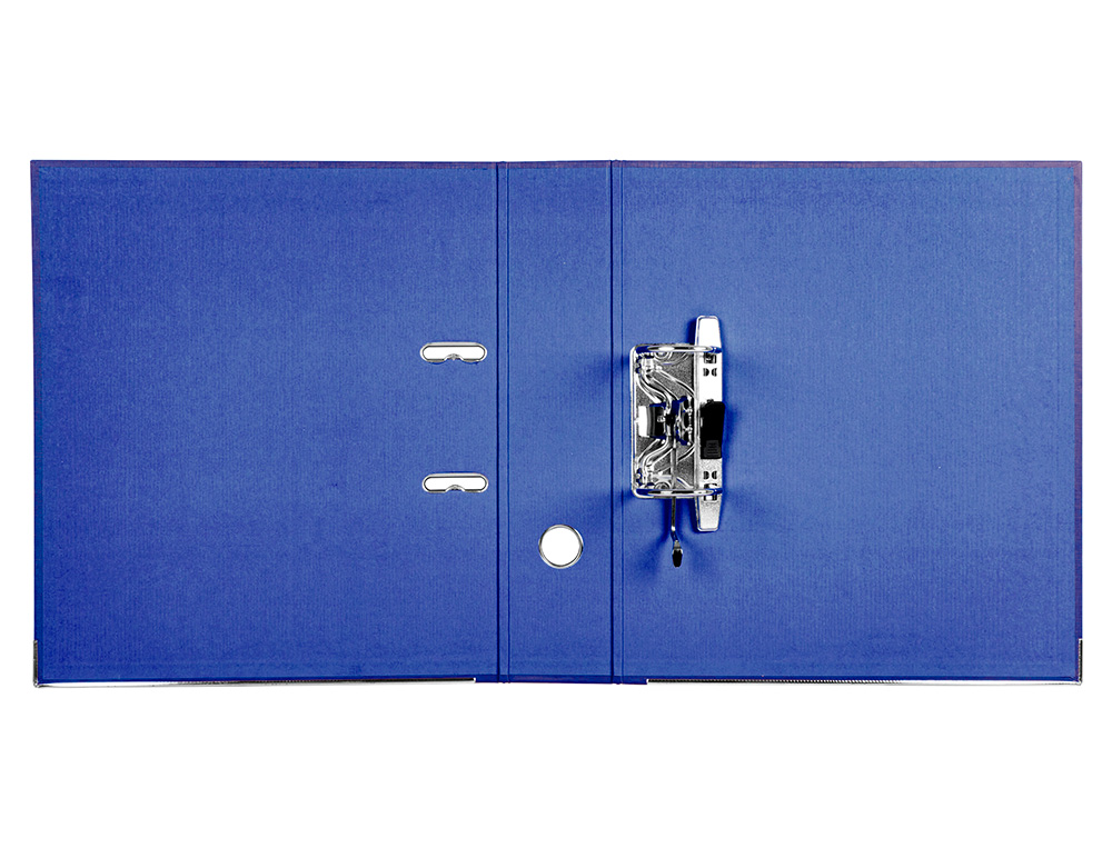ARCHIVADOR DE PALANCA CARLIN DIN A4 FORRADO POLIPROPILENO CON RADO LOMO ANCHO 75 MM AZUL
