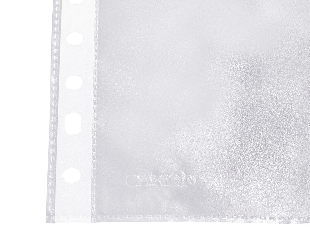 FUNDA MULTITALADRO CARLIN POLIPROPILENO FOLIO STANDARD 16 TALADROS CAJA DE 100 UNIDADES
