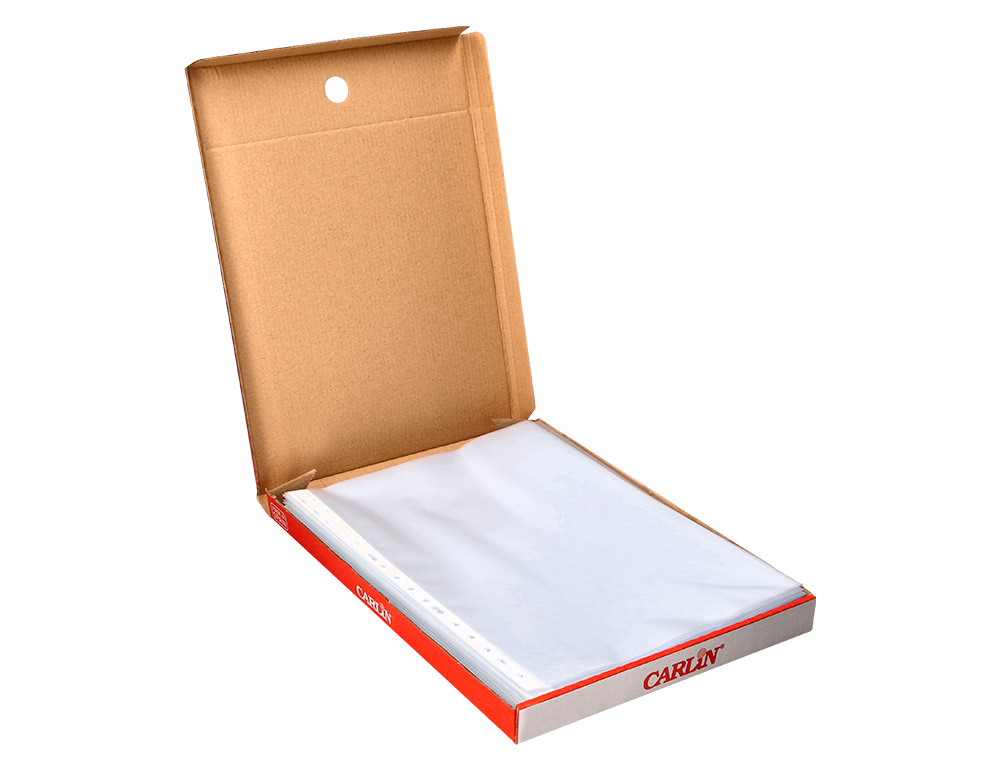 FUNDA MULTITALADRO CARLIN POLIPROPILENO FOLIO STANDARD 16 TALADROS CAJA DE 100 UNIDADES