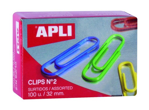 CLIPS DE COLORES N2 32 MM 100 PCS